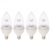 UL Dimmable 4.5-Watt E12 Candelabra LED Omnidirectional Light Bulb (4-Pack)