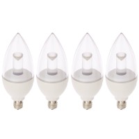 UL Dimmable 4.5-Watt E12 Candelabra LED Omnidirectional Light Bulb (4-Pack)