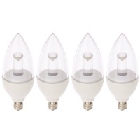 UL Dimmable 4.5-Watt E12 Candelabra LED Omnidirectional Light Bulb (4-Pack)