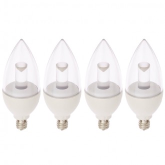 UL Dimmable 4.5-Watt E12 Candelabra LED Omnidirectional Light Bulb (4-Pack)