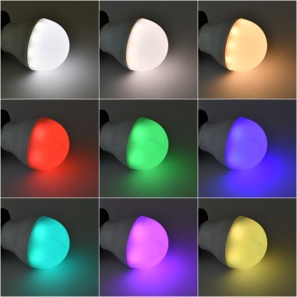 6W Color-Changing RGB+CCT LED Light Bulb with E27 Base 2.4GHz RF 100-240VAC