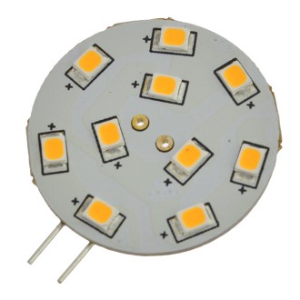 G4 Base Disc Type Side-Pin LED Light Bulb with 10xSMD2835 10-30VDC Warm White 3000K (6-Pack)