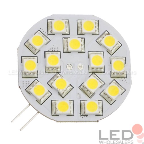 G4 Base Side-Pin Disc Type Large 3W LED Light Bulb with 15xSMD5050 10-30VDC