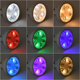 12V AC/DC 4W LED Color-Changing RGB+CCT 25º MR16 Spot Light Bulb 2.4GHz RF