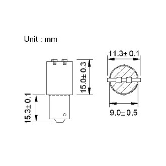 BA9s Miniature Bayonet LED Bulb with 6xSMD3528 12VDC (6-Pack)