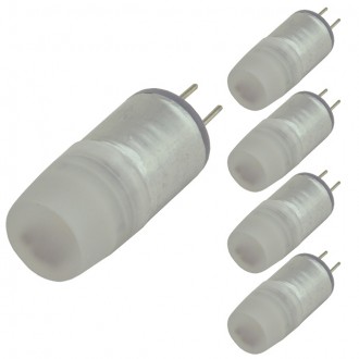 G4 Base JC Type Omnidirectional 1W LED Light Bulb 10-30VDC (5-Pack)
