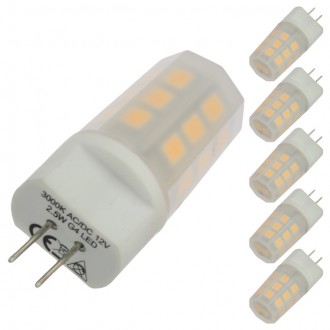 G4 Base Omnidirectional 2.5-Watt LED Light Bulb with Translucent Cover 12V AC/DC, ETL-Listed (6-Pack)