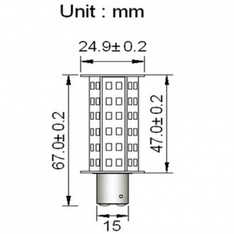 BA15d Dual Contact Bayonet Base 1142 Tower Type LED Bulb with 60xSMD3528 10-30V DC (Single Bulb)