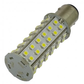 BAY15d Dual Contact Offset Pins Bayonet Base Tower Type LED Bulb with 60xSMD3528 10-30V DC (6-Pack)