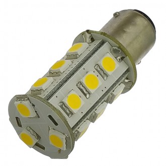 BAY15d Dual Contact Offset Pins Bayonet Base Tower Type LED Bulb with 18xSMD5050 10-30V DC (6-Pack)