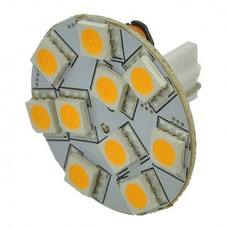 T10 Wedge Base Rear-Mount Disc Type LED Bulb with 10xSMD5050 10-30V DC