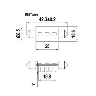 42mm Festoon High Power LED Light Bulb with 3xSMD5630 and Aluminum Heat Sink