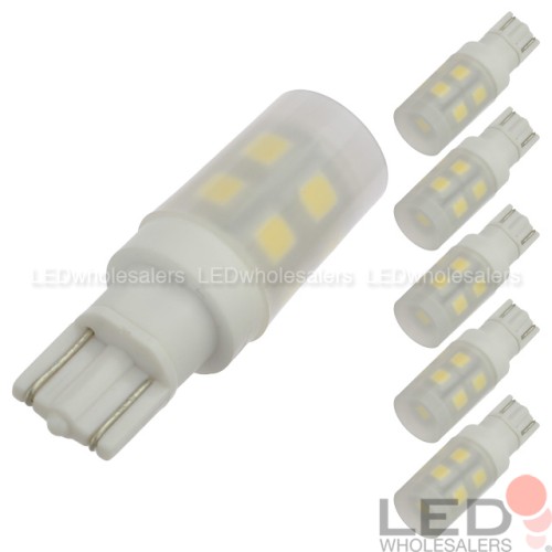 T10 Base Omnidirectional LED Light Bulb with Cover 12V AC/DC, ETL-Listed (6-Pack) | LEDwholesalers