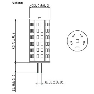 G4 Bi-Pin Tower Type LED Navigation Bulb with 60xSMD3528 and Photo Sensor