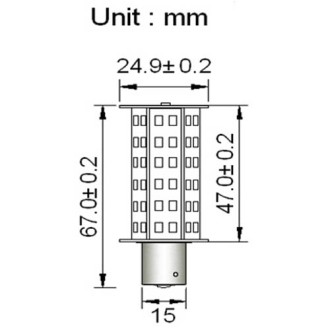 BA15s Bayonet Tower Type LED Navigation Bulb with 60xSMD3528 and Photo Sensor