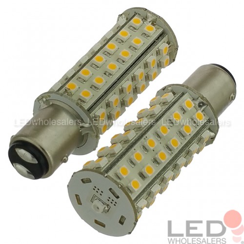 BAY15d Bayonet Tower Type LED Navigation Bulb with 60xSMD3528 and Photo Sensor (2-Pack) |