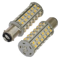 BA15d Bayonet Tower Type LED Navigation Bulb with 60xSMD3528 and Photo Sensor (2-Pack)