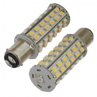 BA15d Bayonet Tower Type LED Navigation Bulb with 60xSMD3528 and Photo Sensor (2-Pack)