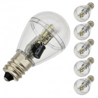 E12 Base S8 0.7W LED Bulb with 16xSMD3014 and Clear Cover 10-30V DC (6-Pack)