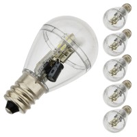 E12 Base S8 0.7W LED Bulb with 16xSMD3014 and Clear Cover 10-30V DC (6-Pack)