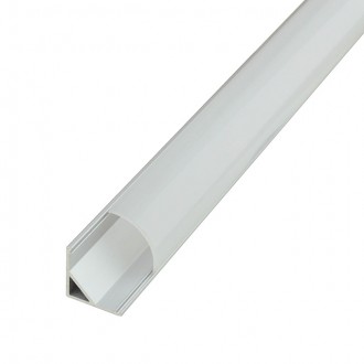 10-ft Aluminum Channel System with Cover, End Caps, and Mounting Clips, for LED Strip Installations, Angled V-Shape