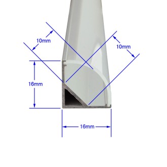 Aluminum Channel System with Cover, End Caps, and Mounting Clips, for LED Strip Installations, Angled V-Shape, Pack of 5x 39" or 10x 94" Segments