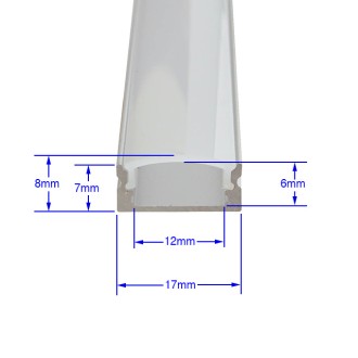 Aluminum Channel System with Cover, End Caps, and Mounting Clips, for LED Strip Installations, Standard U-Shape, Pack of 5x 39" or 10x 91" Segments