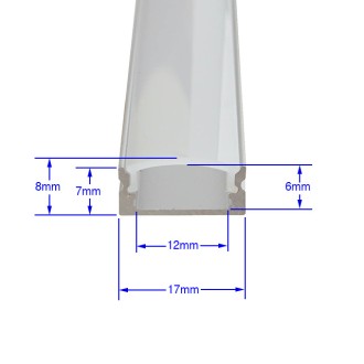 10-ft Aluminum Channel System with Cover, End Caps, and Mounting Clips, for LED Strip Installations, Standard U-Shape