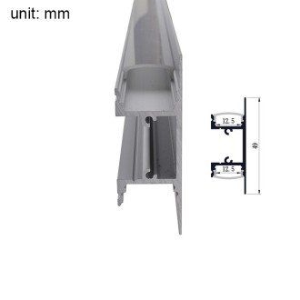 Aluminum Channel System with Cover, End Caps, and Mounting Clips, for LED Strip Installations, Up/Down Indirect Molding Style, Pack of 5x 1m Segments