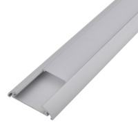 Aluminum Channel System with Cover, End Caps, and Mounting Clips, for LED Strip Installations, Extra-Wide, Pack of 5x 1m Segments