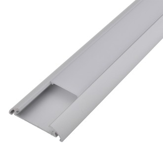Aluminum Channel System with Cover, End Caps, and Mounting Clips, for LED Strip Installations, Extra-Wide, Pack of 5x 1m Segments