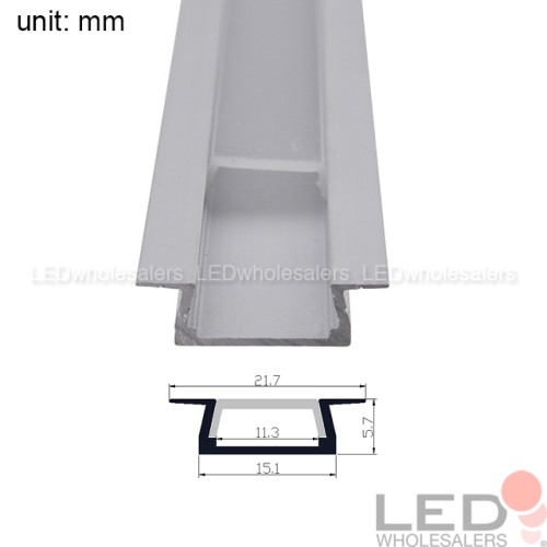 MICRO-NK Aluminum Channel - Recessed - For Strips Up To 11mm - 1m / 2m