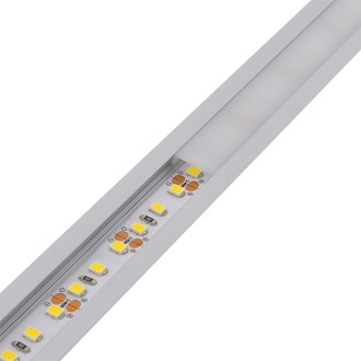 Aluminum Channel System with Cover, End Caps, and Mounting Clips, for LED Strip Installations, Flush-Mount Recessed, Pack of 5x 1m Segments