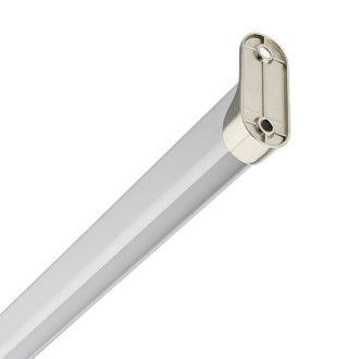 Aluminum Channel System with Cover, End Caps, and Mounting Clips, for LED Strip Installations, Coat Rod, Pack of 5x 1m Segments