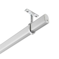 Aluminum Channel System with Cover, End Caps, and Mounting Clips, for LED Strip Installations, Coat Rod, Pack of 5x 1m Segments