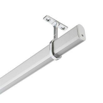 Aluminum Channel System with Cover, End Caps, and Mounting Clips, for LED Strip Installations, Coat Rod, Pack of 5x 1m Segments