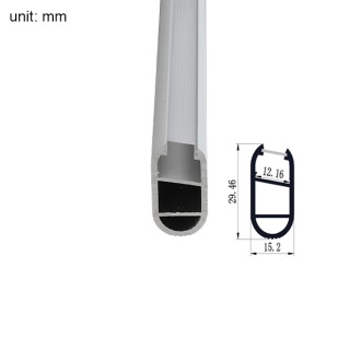 Aluminum Channel System with Cover, End Caps, and Mounting Clips, for LED Strip Installations, Coat Rod, Pack of 5x 1m Segments