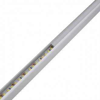 Aluminum Channel System with Cover, End Caps, and Mounting Clips, for LED Strip Installations, Coat Rod, Pack of 5x 1m Segments