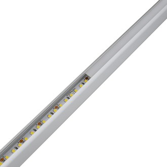 Aluminum Channel System with Cover, End Caps, and Mounting Clips, for LED Strip Installations, Coat Rod, Pack of 5x 1m Segments