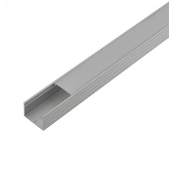 Aluminum Channel System with Cover, End Caps, and Mounting Clips, for LED Strip Installations, Continuous Cover, Pack of 5x 1m Segments
