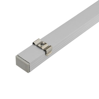 Aluminum Channel System with Cover, End Caps, and Mounting Clips, for LED Strip Installations, Continuous Cover, Pack of 5x 1m Segments