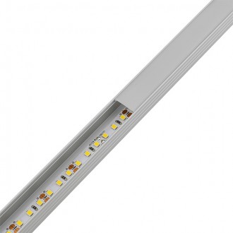Aluminum Channel System with Cover, End Caps, and Mounting Clips, for LED Strip Installations, Continuous Cover, Pack of 5x 1m Segments