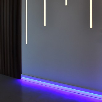6.5-ft Aluminum Channel System with Cover and End Caps for LED Strip Installations - Recessed Toe-Kick