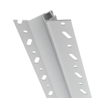 10-ft Aluminum Channel System with Cover and End Caps for LED Strip Installations - Mud-In Recessed Angled