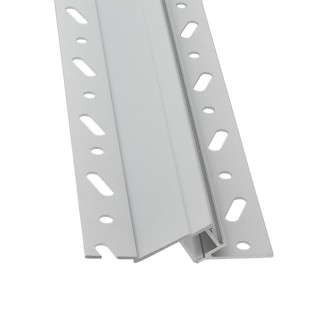 10-ft Aluminum Channel System with Cover and End Caps for LED Strip Installations - Mud-In Recessed Angled