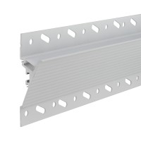 13-ft Aluminum Channel System with Cover and End Caps for LED Strip Installations - Mud-In Angled