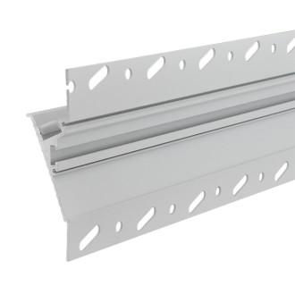 13-ft Aluminum Channel System with Cover and End Caps for LED Strip Installations - Mud-In Angled
