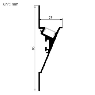 13-ft Aluminum Channel System with Cover and End Caps for LED Strip Installations - Mud-In Angled