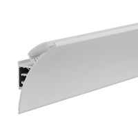 10-ft Aluminum Channel System with Cover, End Caps, and Mounting Clip, for LED Strip Installations - Surface-Mount Cove