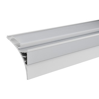 10-ft Aluminum Channel System with Cover, End Caps, and Mounting Clip, for LED Strip Installations - Surface-Mount Cove